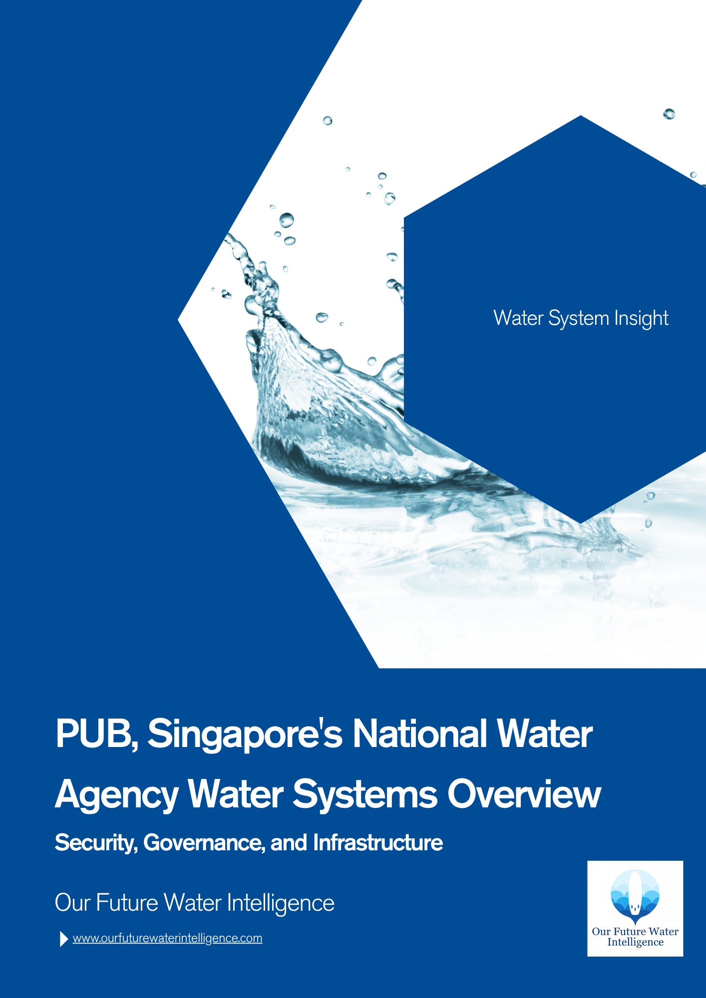 Cover of PUB's National Water Agency water systems overview with water splash design.