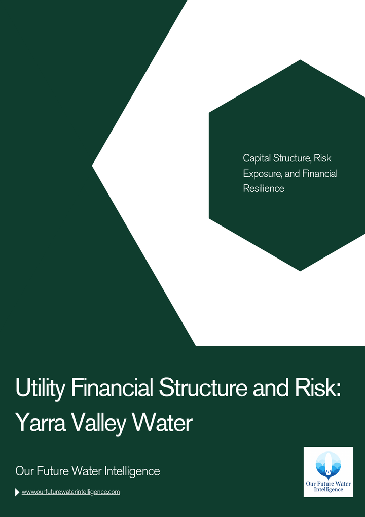 Cover of a report titled 'Utility Financial Structure and Risk on Yarra Valley Water.